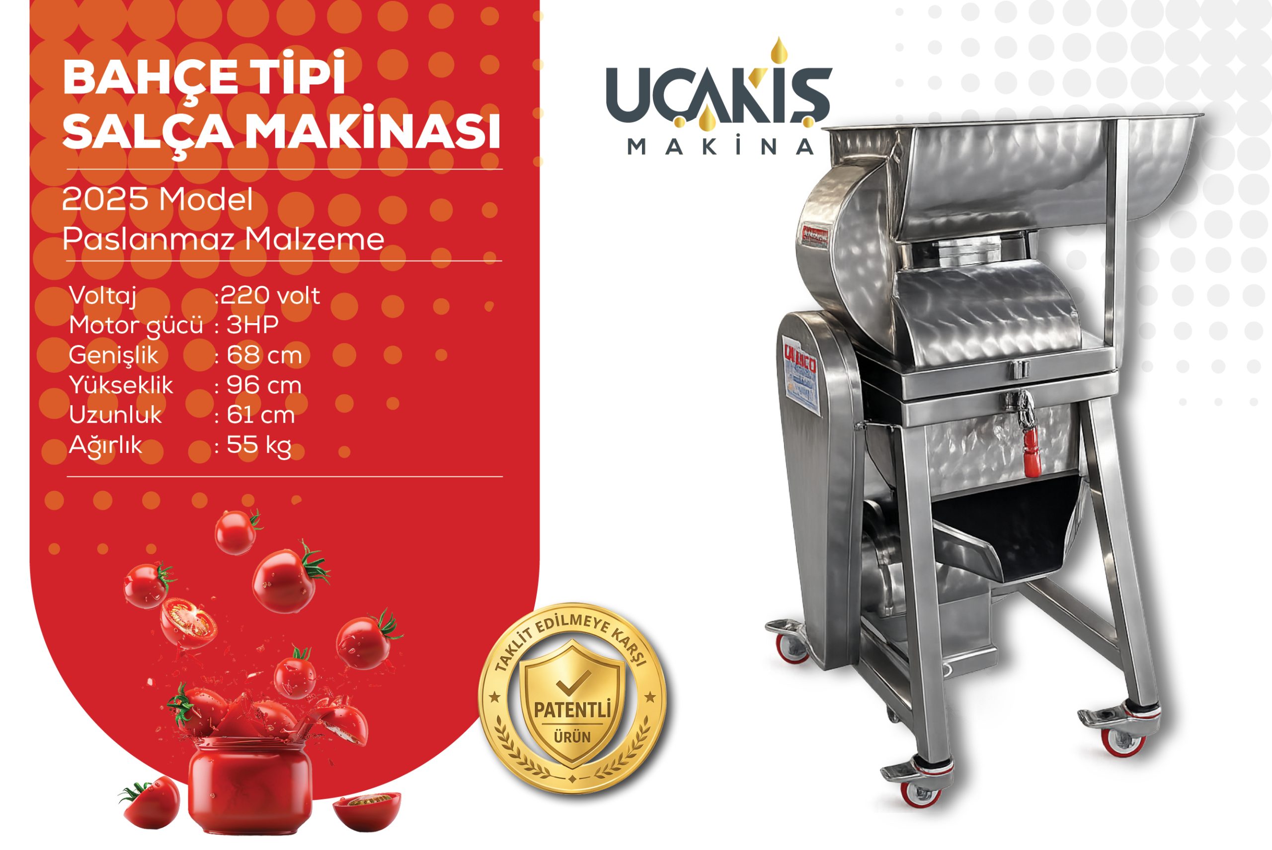Bahçe Tipi Salça Makinası
